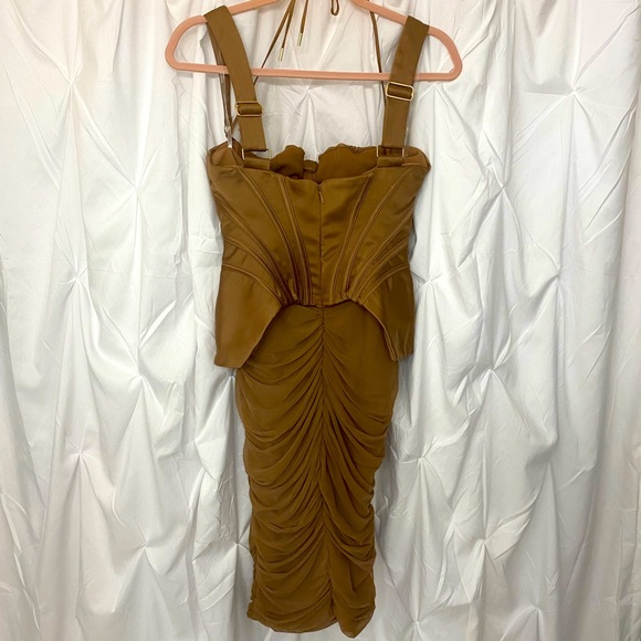 House of CB Talya Toffee Corset Midi Dress - Picture 9 of 10
